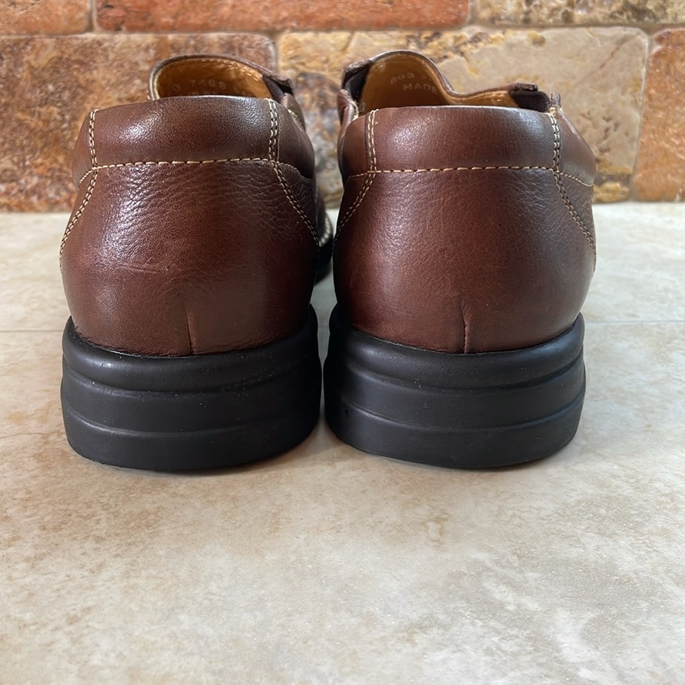 Johnston& Murphy 8M Loafers Leather Shoes Sheepskin Lining Casual Slip-On Brown - Picture 6 of 16
